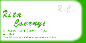 rita csernyi business card